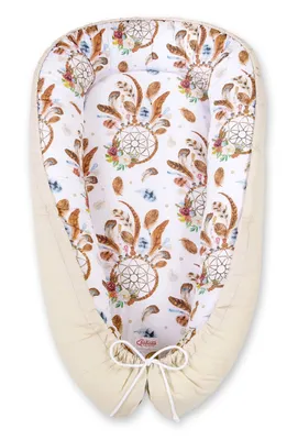 Image de Bobono Lit de Bébé Cocon Premium Blanc Beige 95x55 cm
