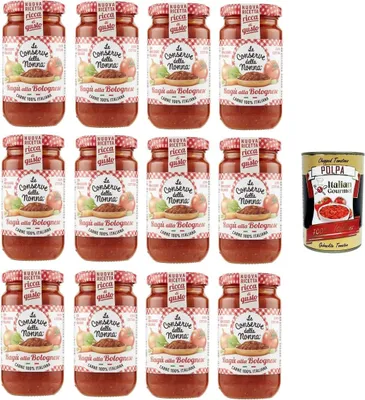 Produktbild von Le Conserve della Nonna- Sugo Ragù Alla Bolognese Sauce 12x 190g + Italian Gourmet polpa 400gr