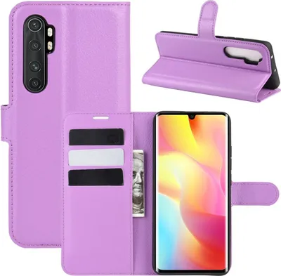 Produktbild von Schutzhülle für Xiaomi Mi Note 10 Lite Case Handy Hülle Cover Schutztasche Wallet Neu, Farbe:Violett