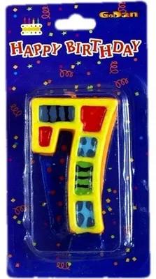 Produktbild von GoDan Geburtstagskerze Zahl 7, Wzorzysta, 7,5cm
