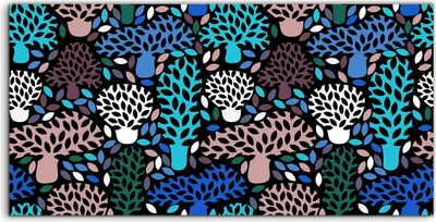 Produktbild von Coloray - Glasbild - 100x50 cm - Wandbild - Glasbilder - Kunstdruck Wohnkultur Gekritzel Bäume