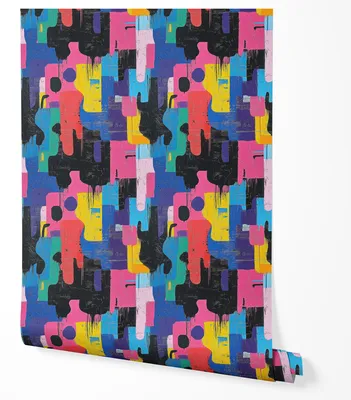 Produktbild von Selbstklebende Tapete Möbelfolie Abstrakt Bunt Graffiti Muster Modern Wandtapete Wohnzimmer Schlafzimmer Küche Flur Design Kunst Abwaschbar 2,5m x 0,5m