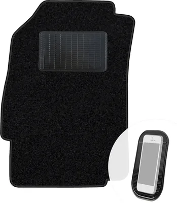 Produktbild von moto-MOLTICO Fahrer Fußmatte Auto Velours Fahrerseite Autoteppiche Schwarz Fahrermatte 1-teilig passend für Chevrolet Spark 2010-2015