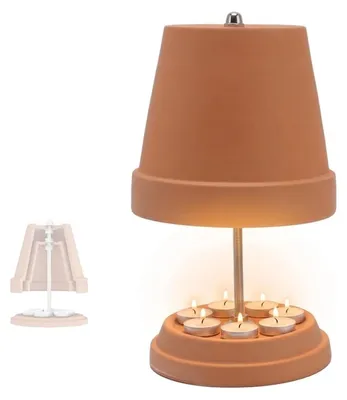 Zdjęcie produktu dla Ceramiczny piecyk na tealighty - podgrzewacz do 4-6 tealightów - stal nierdzewna