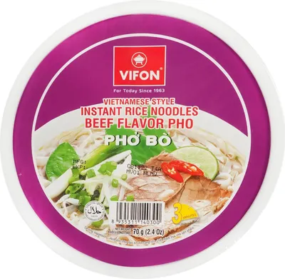 Produktbild von Vifon Pho BO Instant Reisnudeln Pho RINDgeschmack 70g (Schale)