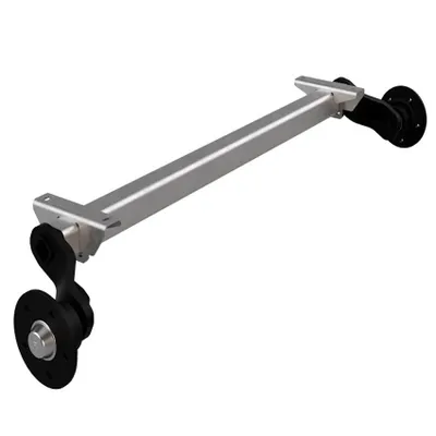 Produktbild von Laufachse Anhänger 1000Kg Auflage 1200mm ungebremst niedriger Bock 5x112 R&CO
