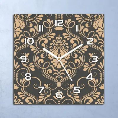 Produktbild von Deko Glasuhr Wanduhr 30x30 Klassischer Ornament Quarz Küchenuhr Bürouhr