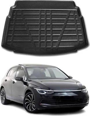 Image de Bac de coffre Bac de coffre pour VW Golf 2019-2025 Caoutchouc inférieur TPE noir