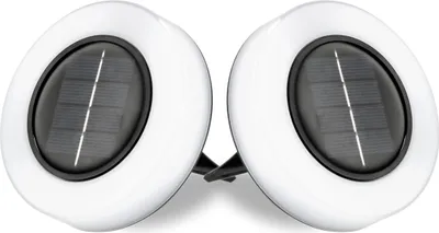 Zdjęcie produktu dla 2x Lampa Solarna Ogrodowa LED Gruntowa Wbijana IP44 Dysk Solarne Lampki