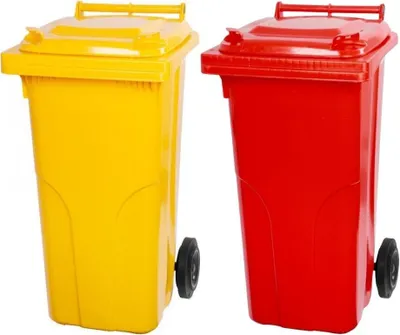 Produktbild von SuperSparSet 2x PROREGAL 2-Rad-Mülltonne MGB | HDPE-Kunststoff | 120 Liter | Gelb & Rot