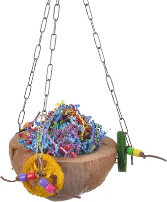 Image de Berceau en noix de coco - Jouet pour perroquet