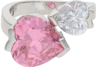 Produktbild von Ring Silber 925 Zirkonia Herz rosa JL30-07-3105 JuwelmaLux Größe 56