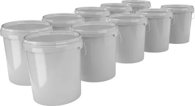 Produktbild von Eimer mit Deckel 16 L | Vorratseimer | Lebensmittelecht Grau | PP | 10 Stück