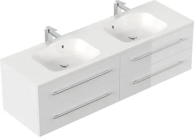 Produktbild von Badmöbel Colossos 160 SoftClose weiss hochglanz : Weiss hochglanz Varianten: Weiss hochglanz