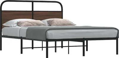 Produktbild von "2026 Promotion" Bettgestell moderne - ohne Matratze - 140x200 cm - Braun Eichen-Optik - Polsterbett CC25164
