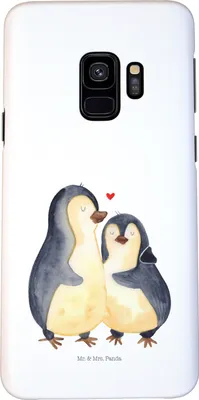 Produktbild von Mr. & Mrs. Panda Samsung Galaxy S9 Handyhülle Pinguin umarmen - Weiß - Geschenk, Liebe, Cover, Hülle, Verknallt, Handy Case, Paar, Hochzeitsgeschenk, Umarmung Verliebt