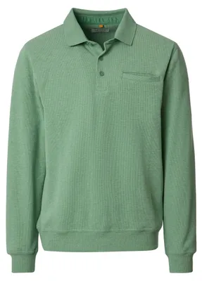 Produktbild von REDMOND Casual Herren Polo Strick Pullover Langarm Comfort Grün XXL