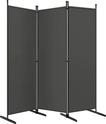 Produktbild von WOLTU Paravent, Raumteiler klappbar freistehend Sichtschutz, Trennwand 3 teilig, Stellwand für innen Outdoor Garten Balkon Terrasse, Raumtrenner Dunkelgrau,167x177 cm