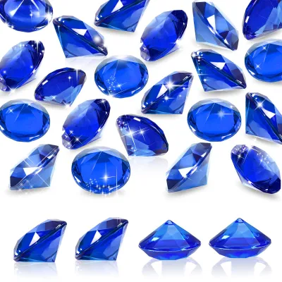 Productafbeelding van Deko Diamanten - 25 stuks - Tafeldecoratie - 30 mm acryl kristallen, blauw, transparant