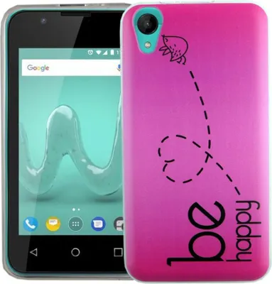 Produktbild von Handy Hülle für Wiko Sunny 2 Be Happy Pink Smartphone Cover Bumper Schale Etuis