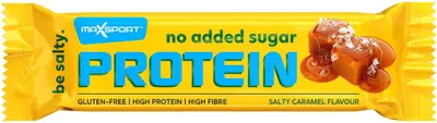 BATON PROTEINOWY O SMAKU SŁONY KARMEL W CZEKOLADZIE MLECZNEJ BEZ DODATKU CUKRÓW BEZGLUTENOWY 40 g - MAXSPORT