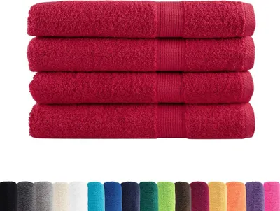 Immagine prodotto di vidaXL Asciugamani Premium SOLUND 4 pz. Rosso 100x200 cm 600 g/m²