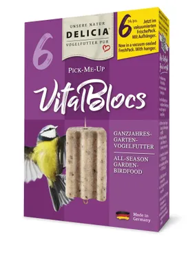 Produktbild von DELICIA Pick-Me-Up VitaBloc 12 Kartons mit je 6 Stück = 72 Stück Vogelfutter