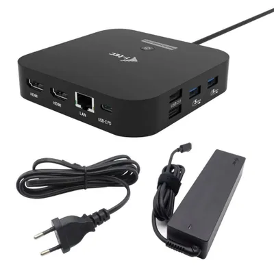 Obrázok produktu pre i-tec USB-C Dual HDMI Docking Station with Power Delivery 100 W + Universal Charger 100W, Kábel, USB 3.2 Gen 2 (3.1 Gen 2) Type-C, 100 W, 10,100,1000 Mbit/s, Čierna, 10 Gbit/s