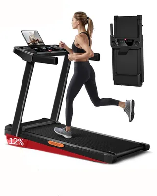 Immagine prodotto di Tapis roulant elettrico - Tapis roulant pieghevole - Attrezzo per l'allenamento - Tapis roulant per la corsa - Inclinazione regolabile fino al 12%
