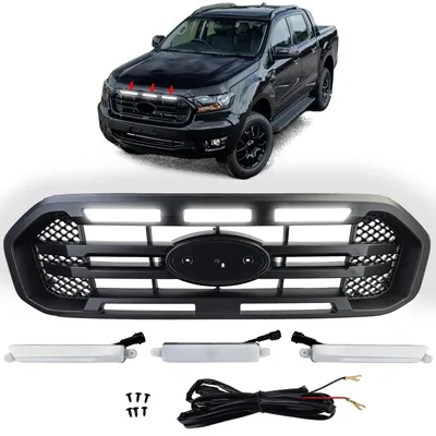 Zdjęcie produktu dla Grill przedni, czarny, do samochodu Ford Ranger T7, rocznik 2019-2023