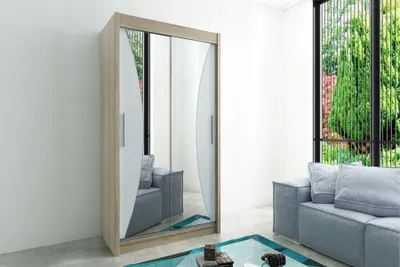 Produktbild von MINIO Kleiderschränk 120 cm MONACO Sonoma Eiche / Weiß