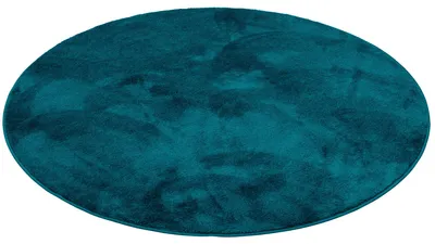 Produktbild von Luxus Super Soft Hochflor Langflor Teppich Melia Einfarbig Rund, Größe:120 cm Rund, Farbe:Petrol