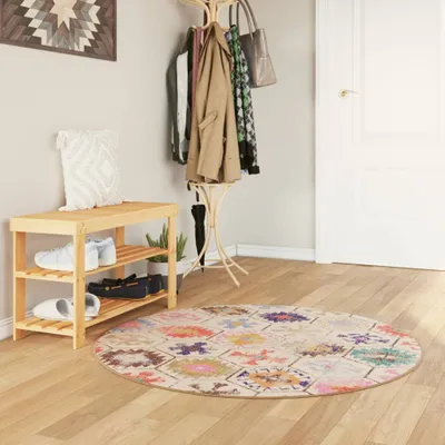 Zdjęcie produktu dla vidaXL Dywan zmywalny wielokolorowy Ø 120 cm antypoślizgowy