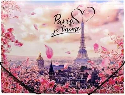 Immagine prodotto di Cartella elastica A4 stampata - Portami a Parigi