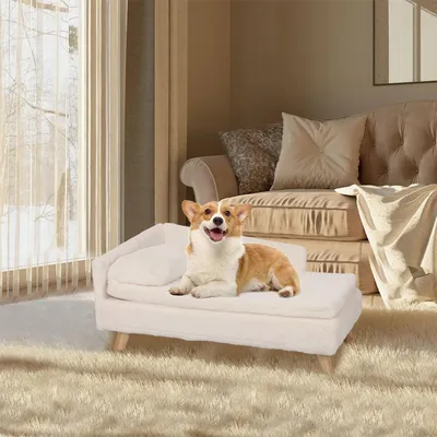 Image de Lit pour chien - Canapé pour chien - Divan pour chien - Lit nordique pour animaux de compagnie avec tapis doux et imperméable