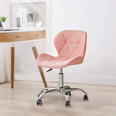 Image de Chaise de bureau CLIPOP, assise rembourrée en similicuir, pivotante, réglable en hauteur, rose