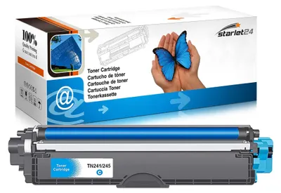 Immagine prodotto di Starlet24, 1 cartuccia di toner ciano compatibile con Brother TN-241 TN-245