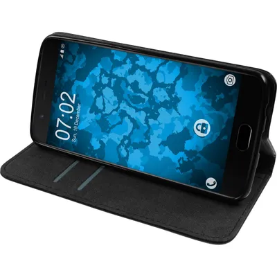 Produktbild von PhoneNatic Kunst-Lederhülle kompatibel mit  OnePlus 5 - Book-Case schwarz + 2 Schutzfolien