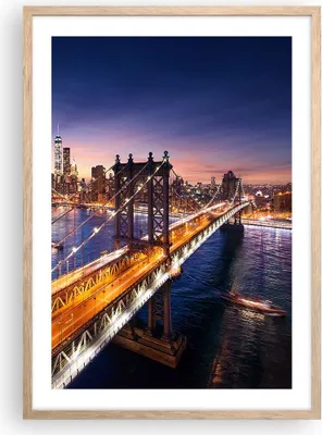 Produktbild von Gerahmtes Poster - Rahmen in heller Eiche - Usa amerika new york manhattan - 50x70 cm - Wand Bild - Wanddeko - Wandbilder - Wandposter - Bilderrahmen - Bilder - Kunstdruck - Wandbild - P2NPA50x70-2820