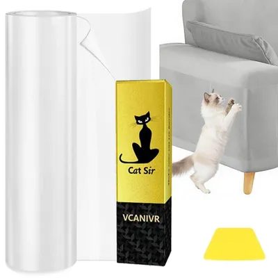 Produktbild von Kratzschutzfolie Katzen Möbelschutz selbstklebend - Transparent - 40 cm x 3 m - PVC - Für Sofa und Kratzbaum