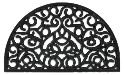 Image de Tapis d'entrée Relaxdays en caoutchouc, 45 x 75 cm, résistant aux intempéries, antidérapant, motifs décoratifs, tapis d'entrée pour l'intérieur et l'extérieur, noir