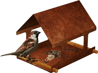 Zdjęcie produktu dla CORGARDEN Nido Karmnik dla ptaków 30 x 25 x 23 cm, corten CORGARDEN 1039