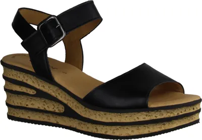 Produktbild von Gabor 24651-27 Sandaletten, Damen, Schwarz, Leder, Keilsandalette - Damenschuhe Sandalette / Sling, Schwarz, leder (nappa)