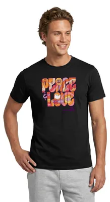 Produktbild von Spreadshirt Woodstock Peace Love Hippie Design Männer T-Shirt, 3XL, Schwarz