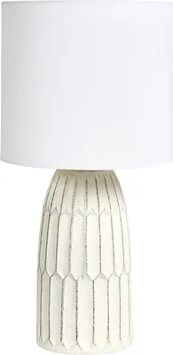Obrázek produktu pro BELIANI Stolní lampa krémově bílá keramický podstavec látkové stínidlo noční lampa předsíň obývací pokoj
