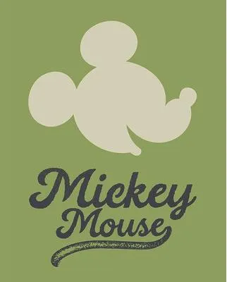 Produktbild von Kunstposter – Mickey-Kopf auf grünem Hintergrund – 40 x 50 cm