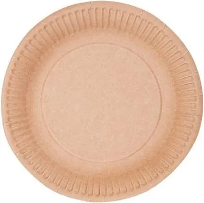 Produktbild von Runder Kraftpapierteller, 15 cm Durchmesser, 100 Stück.