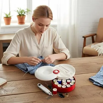 Produktbild von Nähzubehör Set mit Nähfäden und Nadeln für Erwachsene