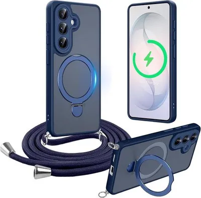 Productafbeelding van Magnetische beschermhoes voor Samsung Galaxy S26 met koord, blauw