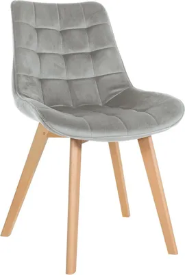 Immagine prodotto di Sedia da pranzo in velluto - sedia comoda - stile scandinavo | colore: grigio